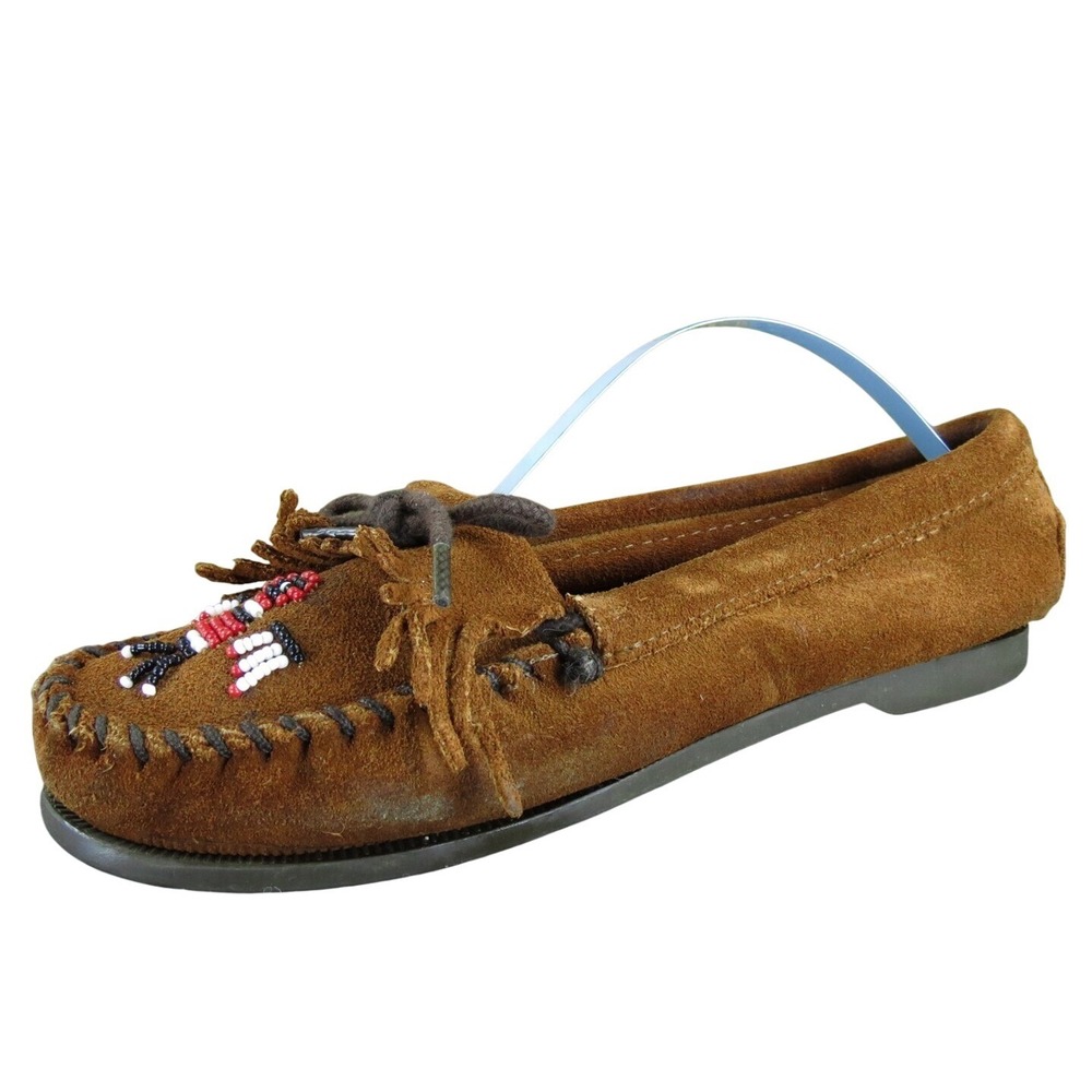 Minnetonka Women's  Moccasin Brown Leather Sz 7 Medium  Used 2025‎